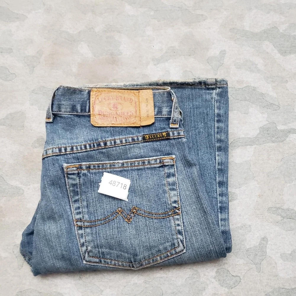 Vintage Lucky Brand Jeans Womens 8/29 Blue Flare Y2k Denim Medium Wash Dungarees - Picture 10 of 10